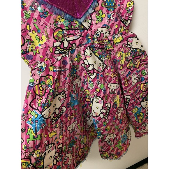 Hello Kitty Apron Womens Small Heart Lace Edge Bib Dress Handmade - Picture 3 of 13